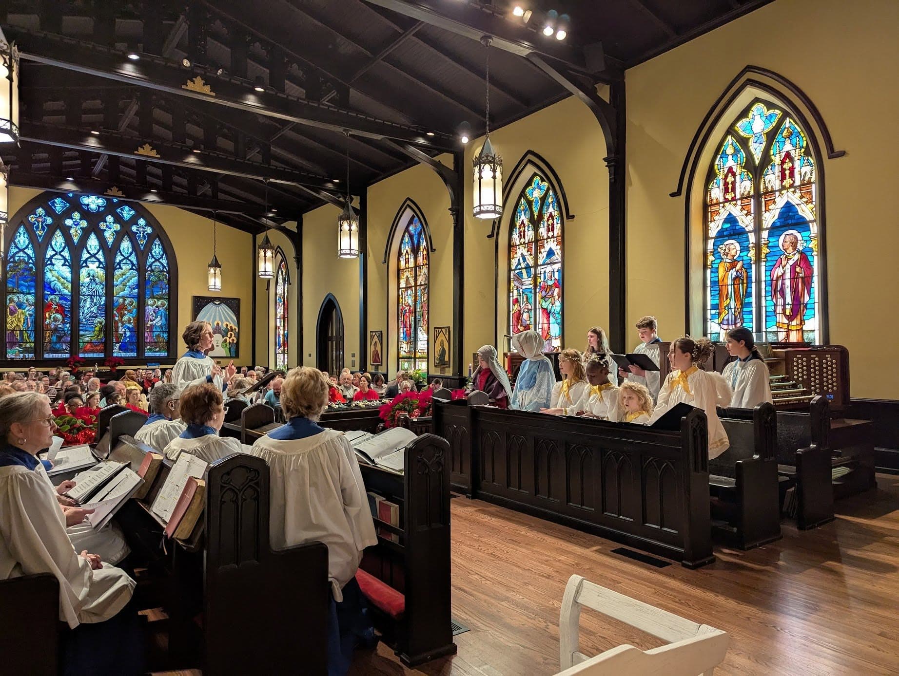The St. Luke's choir leading worship in the nave